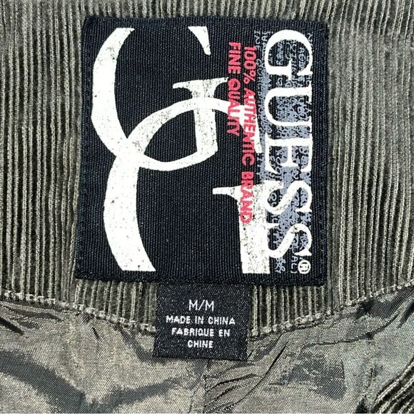 Guess Blazer Sports Jacket Corduroy Army Green Men's Size Medium Lined - Picture 3 of 10